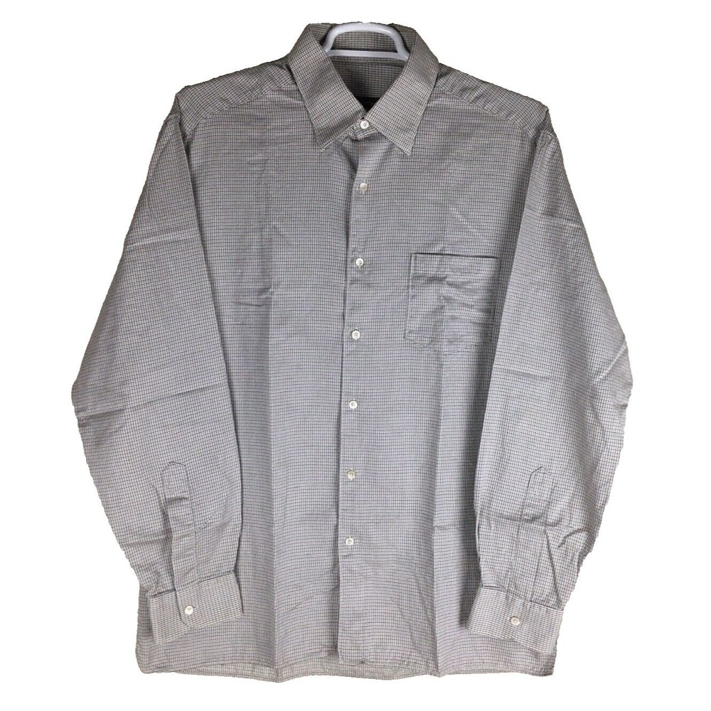 Ermenegildo Zegna Mens Checkerd Long Sleeve Button Down Shirt size 2X